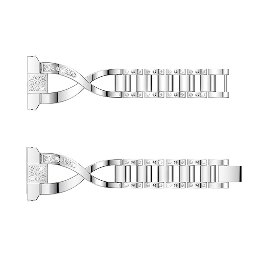 2 DELELE Samsung gear s3 frontier classic watch band with diamonds silver (05)