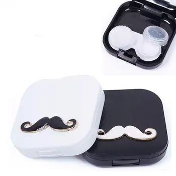 

Popular Beard Travel Glasses Contact Lenses Box Contact Lens Case Lovers Cartoon Cute Travel Kit Easy Carry Mirror Container