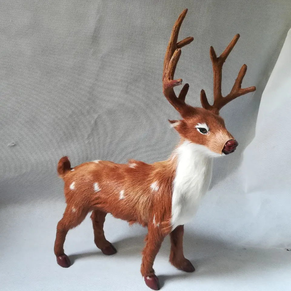

simulation sika deer hard model,polyethylene& furs 27x12x36cm deer handicraft ornament prop,desk Decoration toy gift e3644