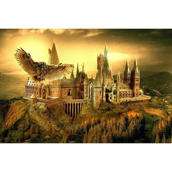

5d diy diamond Painting landscape Palace and owl Full Drill Diamond embroidery Cross Stitch Mosaic Craft Kit Home Decor Gift