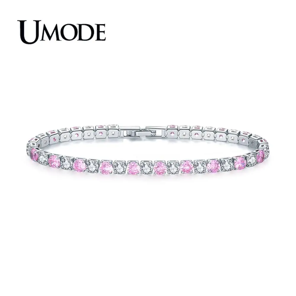 Женские и мужские теннисные браслеты UMODE круглые брендовые 4 мм 0 25 карат с