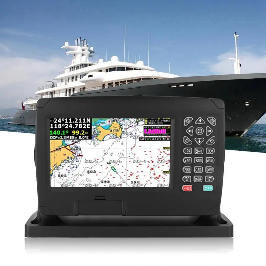 XF-607 7 inch Color Display Marine GPS Navigator Navigation Locator With Chart Antenna 12-36V Marine Boat GPS Navigator
