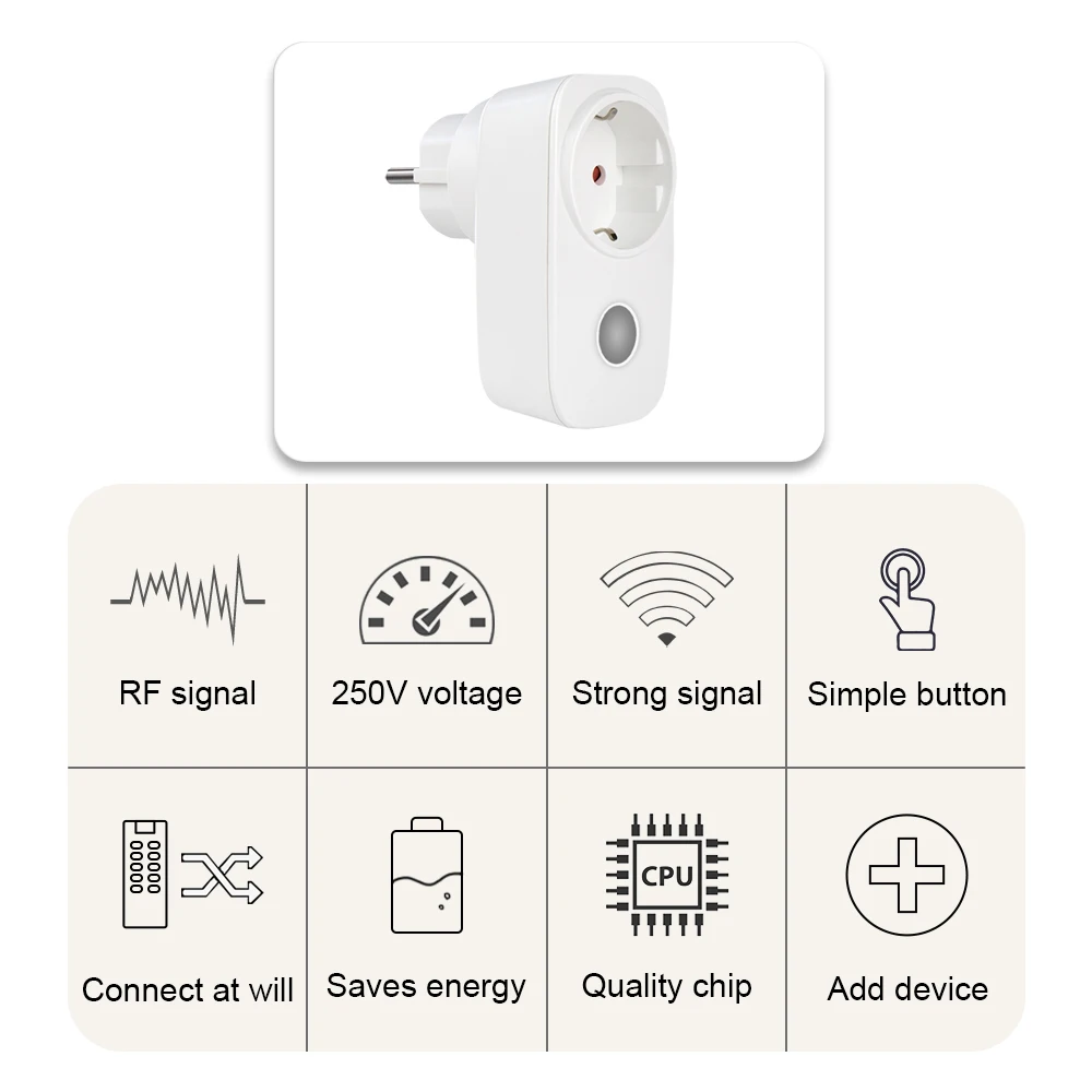 MSLE Universal Smart Home Socket Wireless 433Mhz RF Remote Control Outlet Compatible Broadlink RM4 Pro For Smart Home Automation