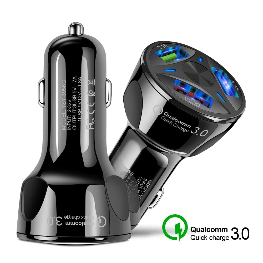 3 USB Prot QC3.0 быстрая зарядка автомобильное зарядное устройство в 1 Автомобильное