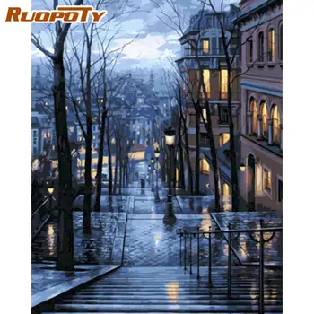 

RUOPOTY 60×75cm Evening Streets Diy Painting By Numbers Canvas Drawing Landscape Handpainted Gift Wall Decor Artwork