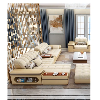 

multi-functional modern living room furniture fabric sofa leather sofa with speaker