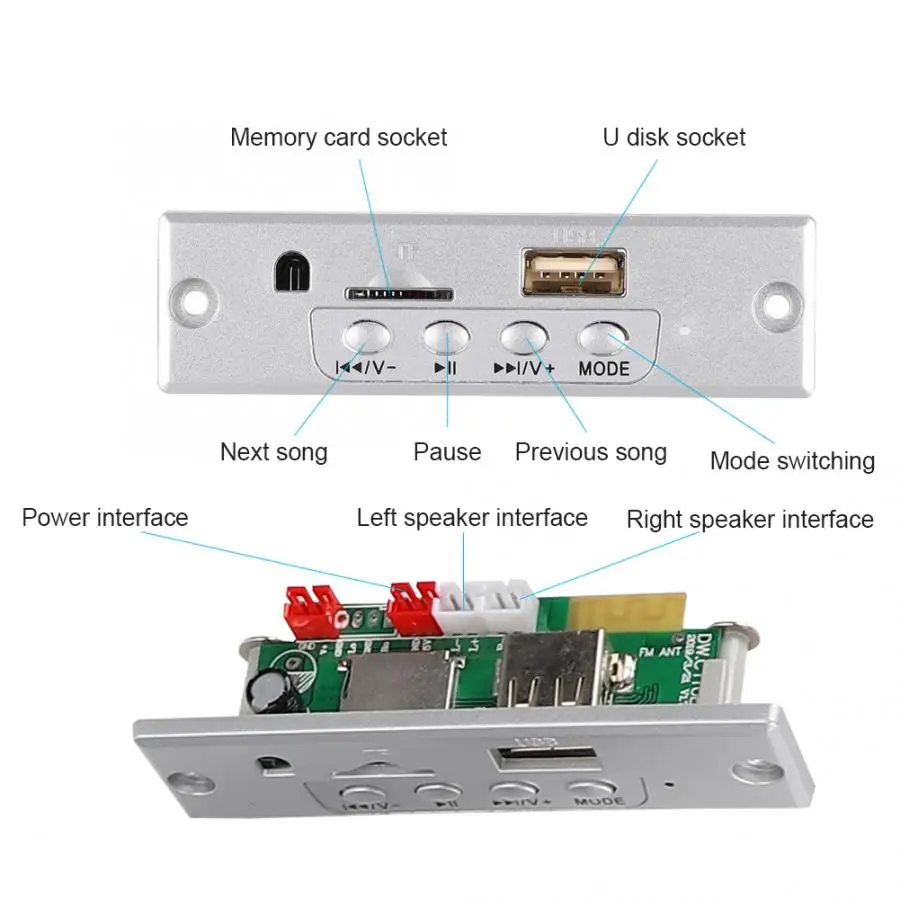 Bluetooth динамик DIY Kit MP3 музыкальный пакет стерео звук 3 Вт мини усилитель мощности с