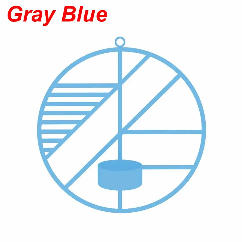 Gray Blue 3D геометрический круг настенный подсвечник романтический подсвечник в скандинавском стиле металлический чайный светильник подсвечник бра домашний декор - Цвет: Gray Blue