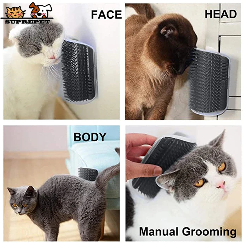 Чесалка для кошек и ухода за лицом SUPREPET мягкий 3D угол пластиковая щетка груминга