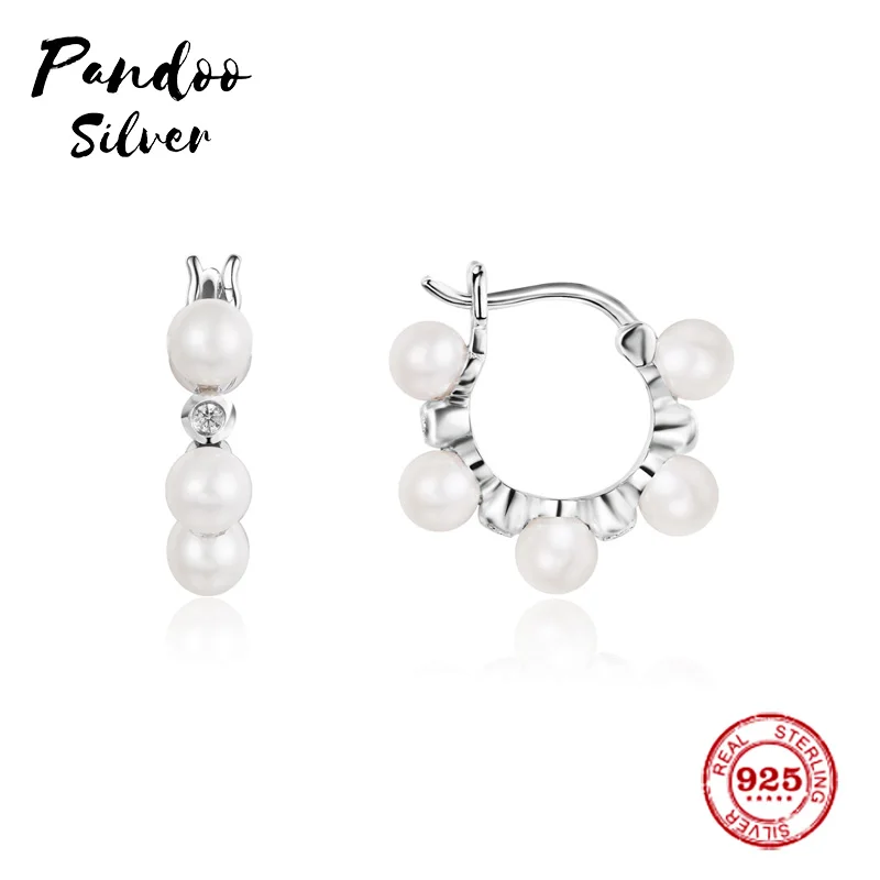 

Fashion Charm Sterling Silver Original 1:1 Replica,Silver Mini Valentine Earrings With Pearls Luxury Jewelry Gift For Female