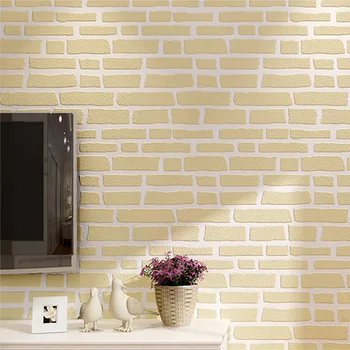 

Non-woven 3D Foam Wallpaper Roll Bump Brick Texture Sticker Living Room Clothing Store Photography Blue White Background Mural