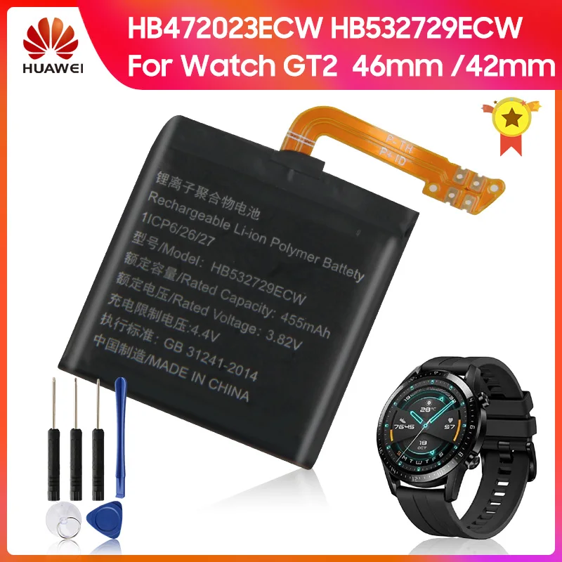 

HUAWEI Authentic Battery HB532729ECW for Huawei Watch GT2 GT 2 46MM Original HB472023ECW for Huawei WATCH 2 GT2 42MM +tools