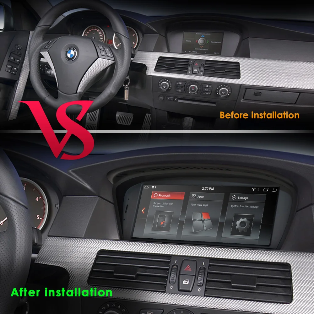 Top PX6 6cores android9.0 IPS car gps nodvd multimedia player for BMW 5 Series E60 E61 6 Series E63 E64 3 Series E90 E91 E92 CCC CAM 6