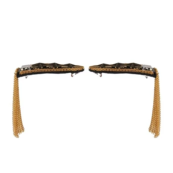 

1 Pair Star Tassel Link Chain Epaulet Shoulder Badge, Gold