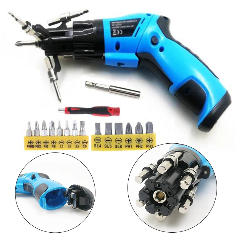

Connecting Rod Mini Cordless Screwdriver Bits Chuck 2Nm Torque Rubber Grip 6V