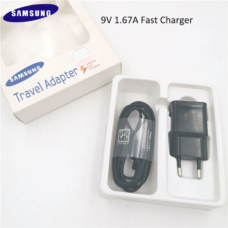 Быстрое зарядное устройство Samsung Оригинал 9V 1.67A USB настенное 120 см Тип C кабель для