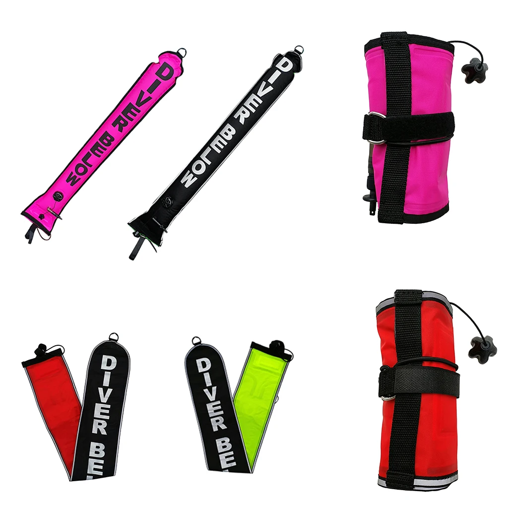 

Scuba Diving Equipment Safety Sausage Tube Diver Below SMB & Emergency Survival Whistle with Clip Water Sport Safety Products