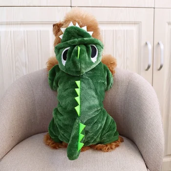 

Pet Autumn Winter Dinosaur Clothes Four-legged Flannel Coat Thickened Warm Soft Comfortable Puppy Costume For Small Medium Dogs