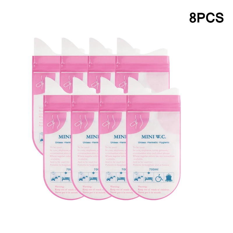 pink 8pcs Портативный туалет Открытый Кемпинг Альпинизм Мужской Женский дети взрослые портативный аварийный МОП мешок одноразовый писсуар Туалет сумка - Цвет: pink 8pcs