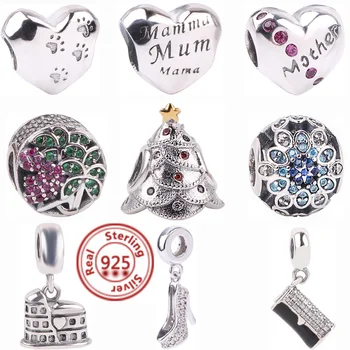 

925 Silver Bells high heels heart shaped Series fine Beads Fit Pandora Charms Bracelet Necklace DIY Beads & Jewelry Women Gift