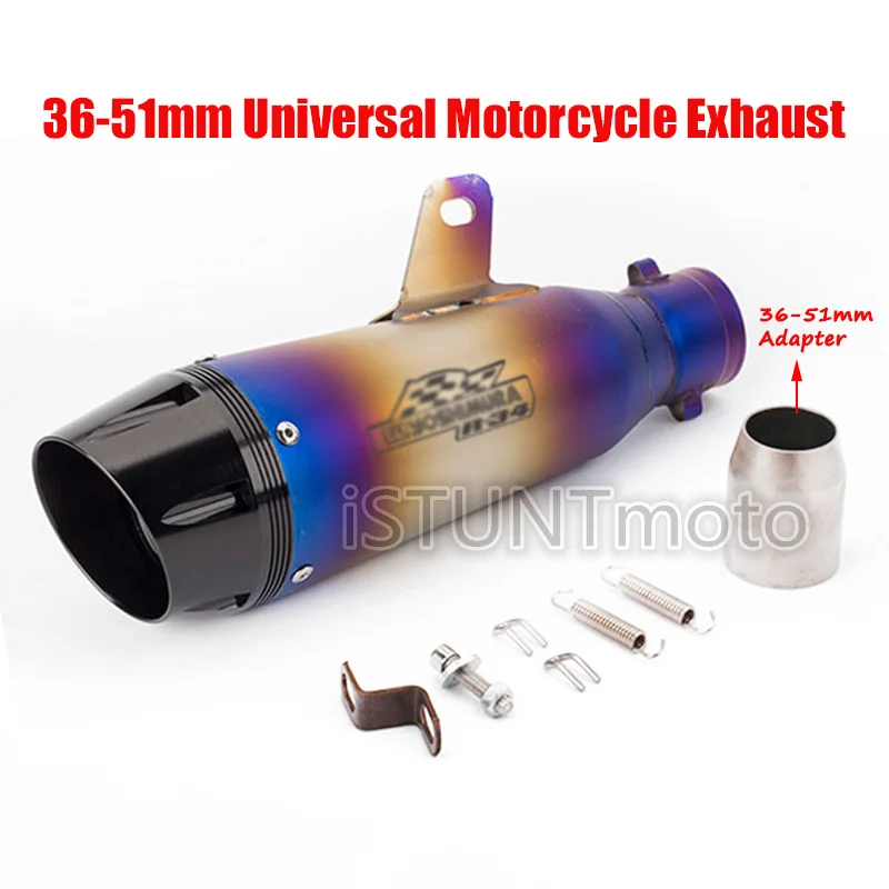 Универсальный мотоцикл Yoshimura выхлопная труба модифицированный скутер из нержавеющей стали 36-51 мм глушитель труба для NINJA400 Z250 Z1000 R3
