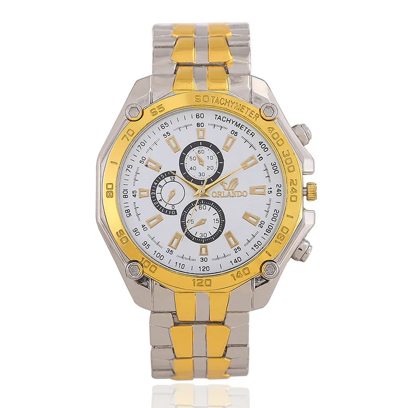 

Hot Sales Three-Eyed Six-pin Men Stainless Steel Table with Three-Eyed Quartz Watch Customizable AliExpress