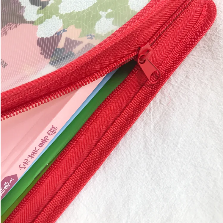 Sharkbang A5 A4 Zipper File Bag PVC PP Glitter Transparent Storage Organizer Bag File Folder Case Bags Stationery Holder