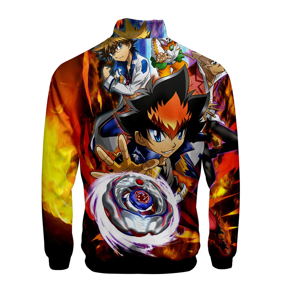 Аниме Beyblade Burst God Beyblade Burst Evolution 3d принт с длинным рукавом на молнии стоячий Свитшот Мужская/женская повседневная одежда