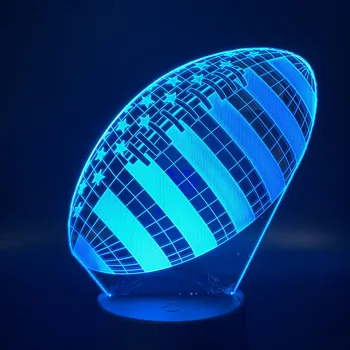 

3D Lamp Rugby Football Sport Ball Games Bedroom Decoration 7 Colors with Remote Best Holiday Gift for Children Night Light Lamp