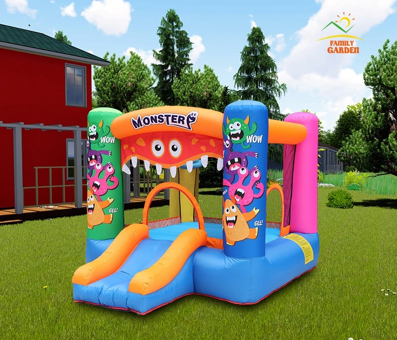 Monstered Bounce House Air Bouncer, надувной батут с воздуходувкой, прыгающий замок с горкой, для наружного и внутреннего использования