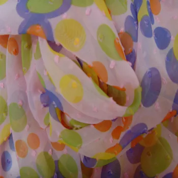 

150cm * 100cm Spot Supply Cut Chiffon Large Dot Women 's Popular Shawl Fabric Polyester Printed Fabric
