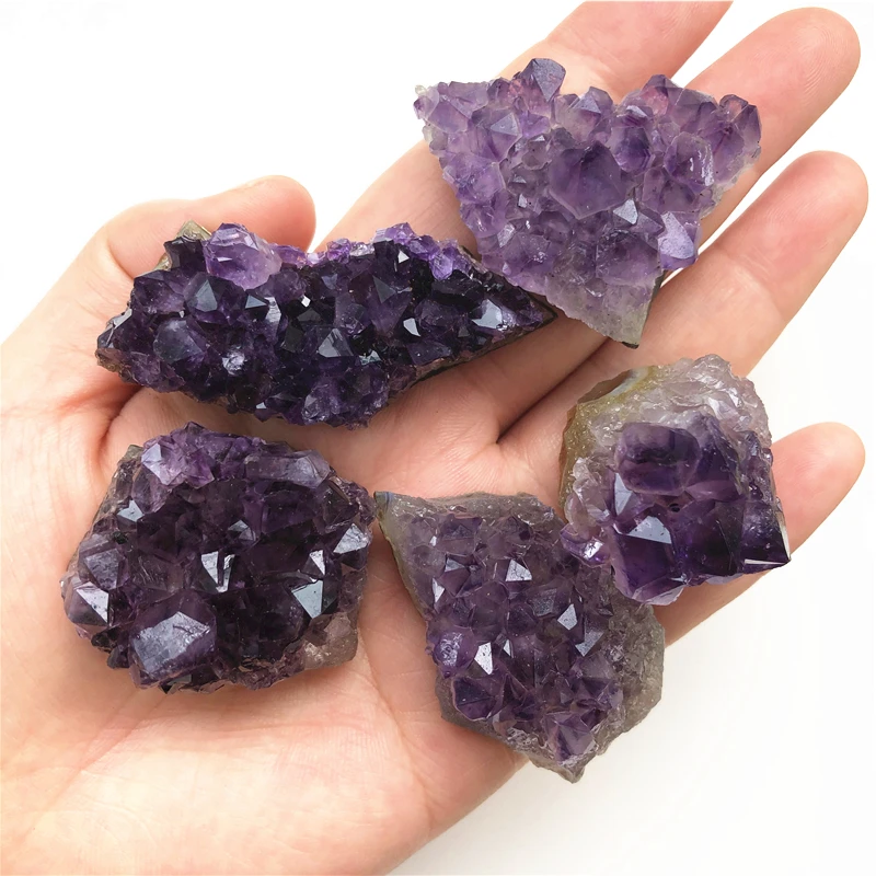 20-200 grams 1pc Natural Amethyst Druzy Geode Purple Crystal Quartz Cluster Specimen Crystals | Дом и сад