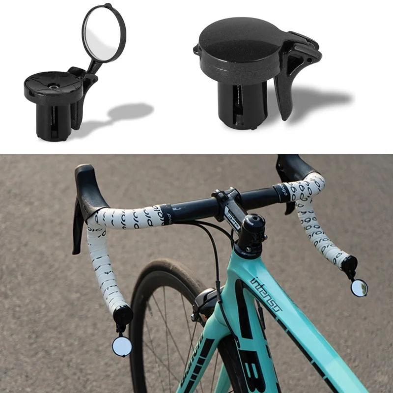 

Bicycle Rearview Handlebar Mirrors Cycling Rear View MTB Bike Silicone Handle Rearview Mirror