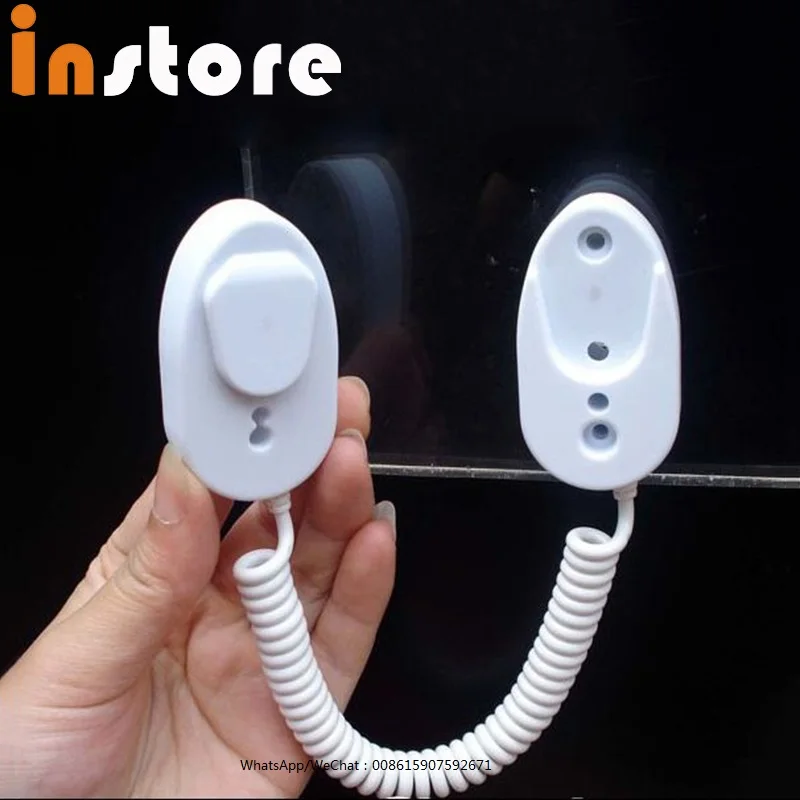 20 Pcs Mobile Cell Phone Security Stand Anti-Theft Display Holder Black White Bracket Square Oval Retractable Spring Pull Device