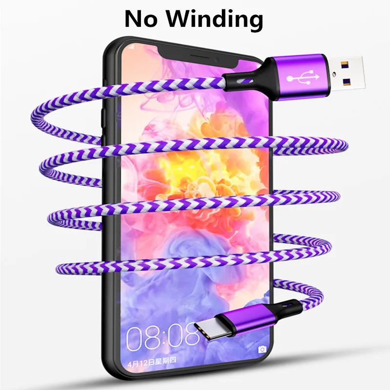 QYZSUN 5A USB Type C Cable Fast Charging Cord For Huawei P20 P30Mate 9 Pro Mi6 Phone Charger Data Sync Cables For SamSung S8 S9
