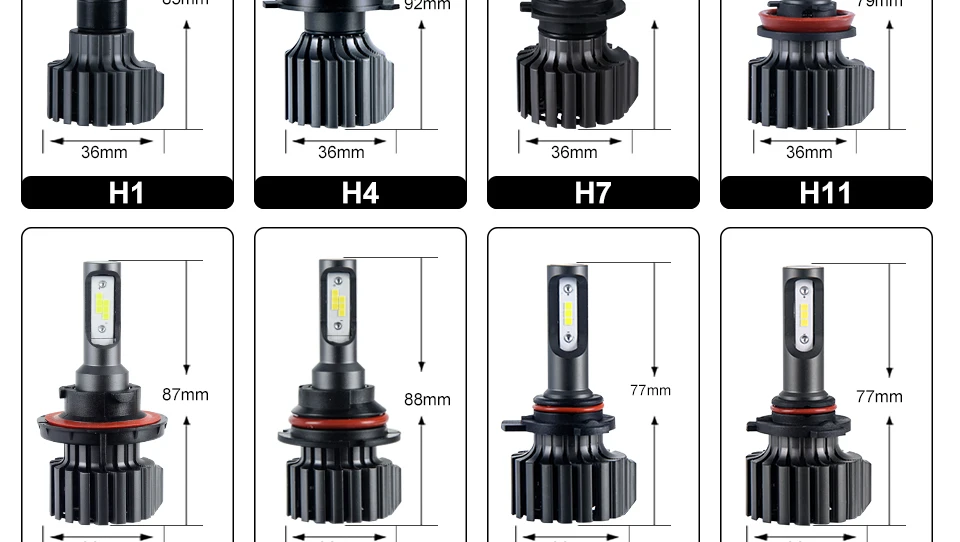 Oslamp H4 H7 H11 H1 H13 H3 9004 9005 9006 9007 9012 COB LED Car Headlight Bulb Hi-Lo Beam 72W 8000LM 6500K Auto Headlamp 12v 24v (6)