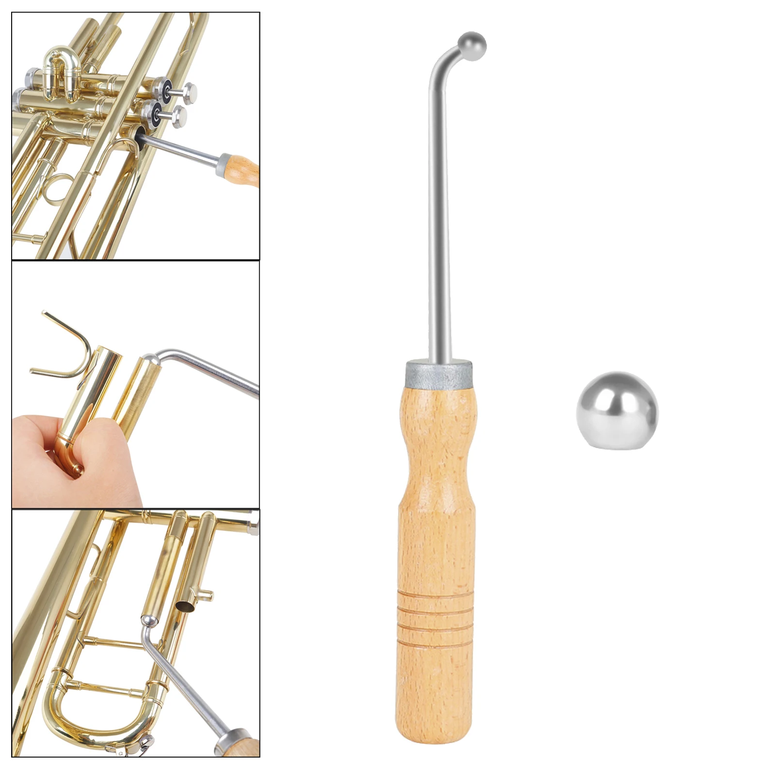 Trumpet Repair Tool Polished Maintenance with 2 Metal Balls Accessories Parts