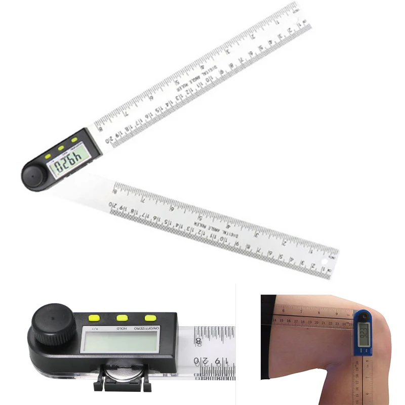 200mm Electronic Angle Meter Gauge Stainless Steel Digital Protractor Inclinometer 8inch plastic Goniometer Level Measuring Tool