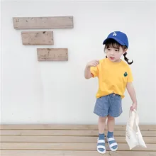 Детская одежда в Корейском стиле; коллекция года; сезон лето; для мужчин и женщин; детские джинсовые шорты; однотонные ковбойские шорты для малышей