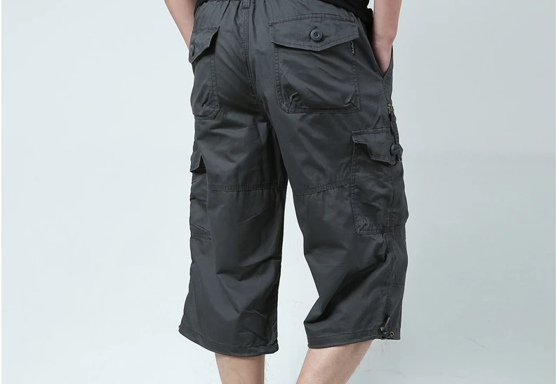 Большие размеры, мужские свободные мешковатые шорты с несколькими карманами, летние, для спорта на открытом воздухе, кемпинга, длиной до колен, военные, тактические, короткие штаны