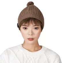 Модная зимняя Круглая Шапочка без полей, осенняя теплая женская шапка с помпоном, вязаная шапка, женская, хорошее качество, для отдыха на открытом воздухе, теплая шапка 19Oct05