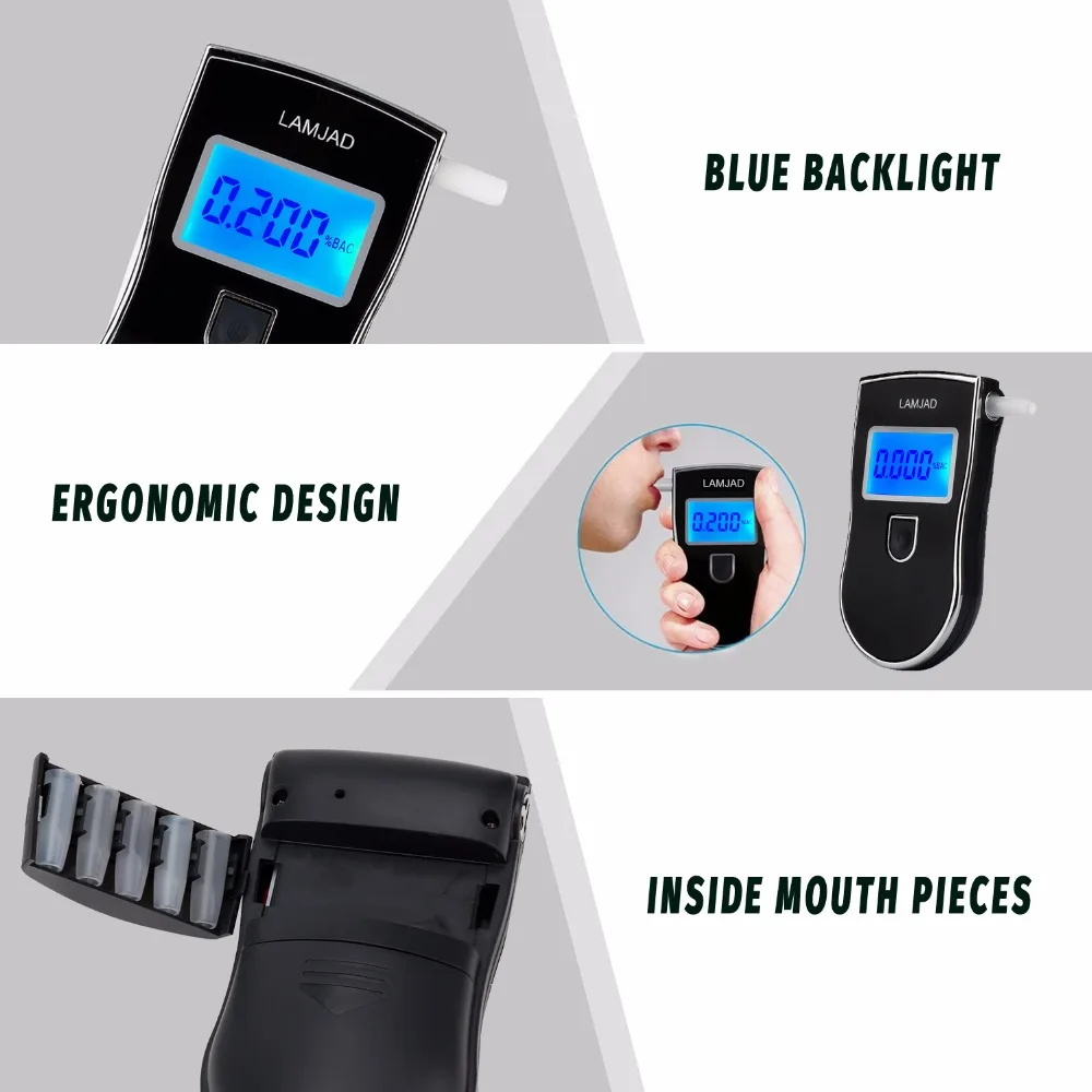 NEW AT-818 Alcohol Tester Professional Breath Police Breathalyzer LED Digital Alcohol Testers Breathalyzer AT818 Free shipping