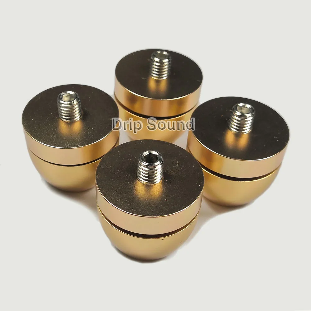 Alto-falante à Prova de Choque Pico Amplificador Isolamento Suporte Pés Titular Ajustável Umedecimento Prego Dourado 4 Pçs 30mm