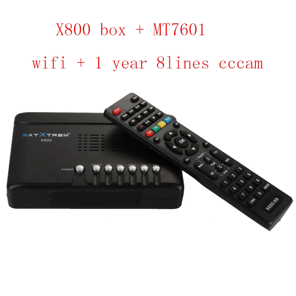 Satxtrem X800 спутниковый HD приемник с MT7601 Wifi Cccam DVB S2 Цифровой Full HD 1080P рецептор Azamerica ТВ тюнер приемник - Цвет: with wifi cccam