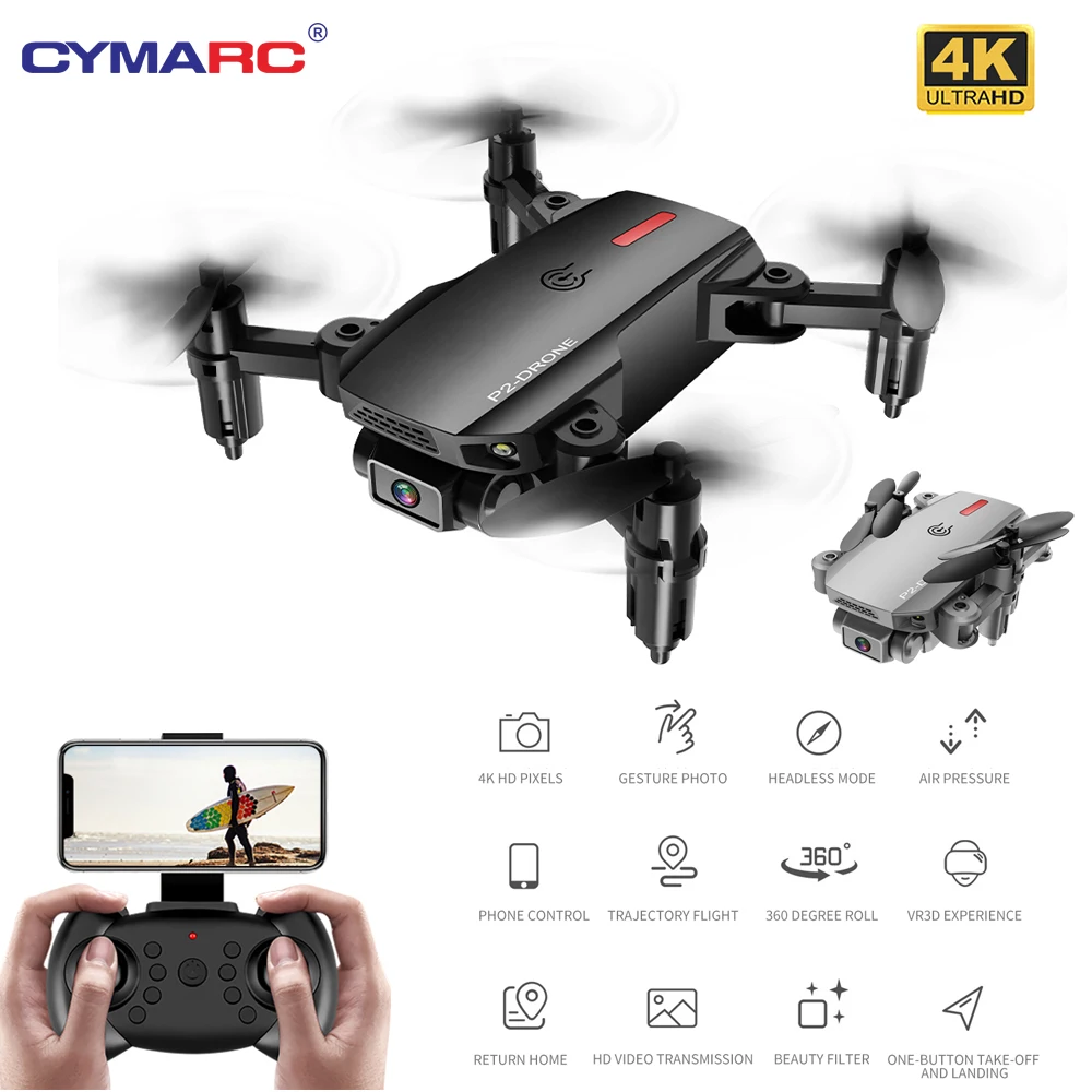 P2 мини Дрон Wifi FPV 1080P 4K HD Двойная камера гравитационный датчик удержание высоты
