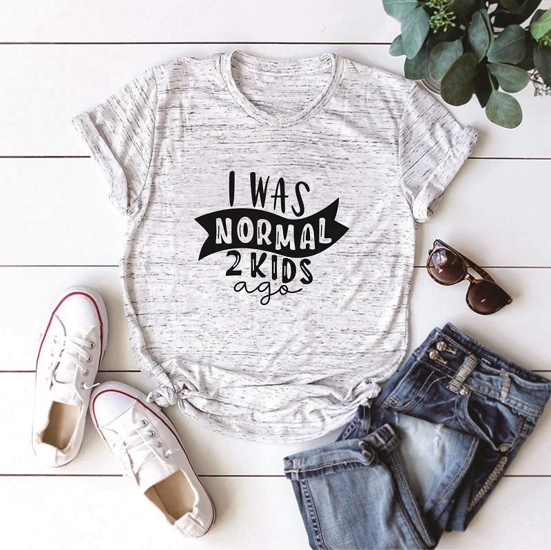 marble t black words Я был нормальным, 2 года назад, футболка для мамы, жизни, женские топы, футболка, подарок на день матери, для леди, женская футболка, модная футболка с короткими рукавами - Цвет: marble t black words