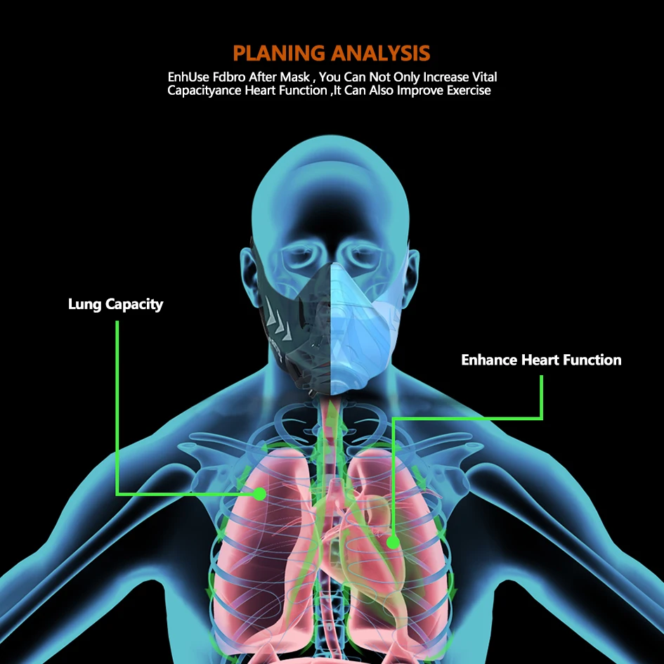 FDBRO-PRO Спортивная маска с фильтром хлопок кондиционер тренировочная маска кислородная тренировочная маска