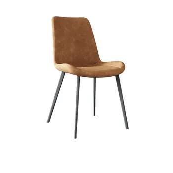 

Nordic wrought iron dining chair simple hotel home back leisure chair light luxury fashion creative stool custom leather chair
