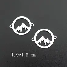 

Mount Fuji Connector Link Stainless Steel Japan Themes Charm with Cutout and Holes Diy Bracelet Earrings Project 5 Pieces Pack