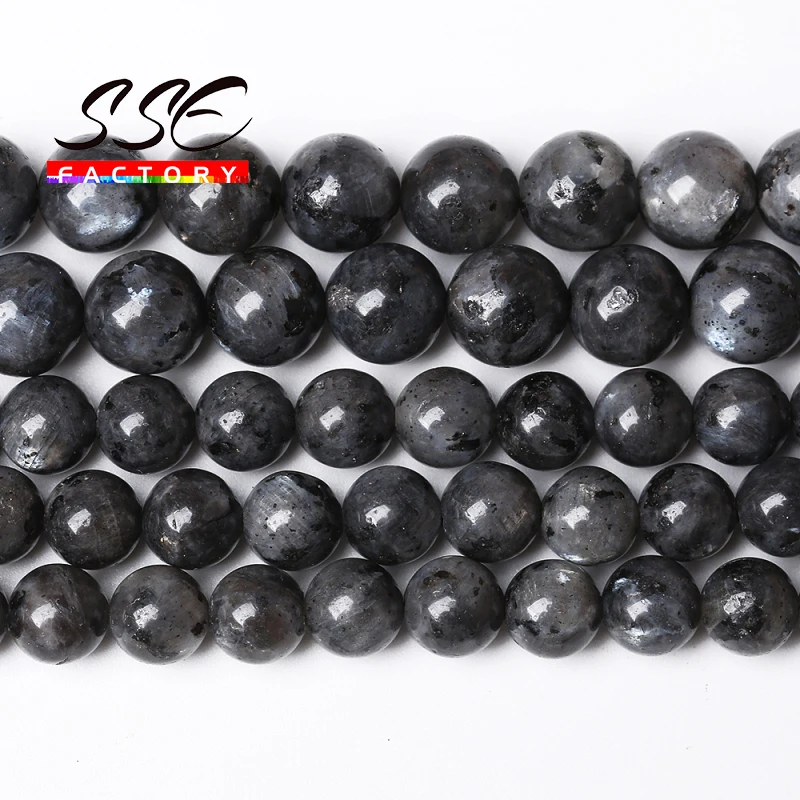 

Wholesale Natural Labradorite Larvikite Stone Beads 15" 4 6 8 10 12 14 MM Pick Size For Jewelry Making DIY Bracelet Accessories